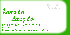 karola laszlo business card