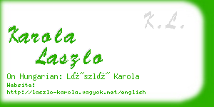 karola laszlo business card